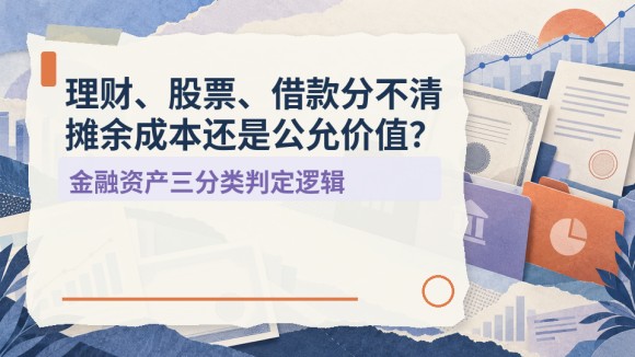 理财、股票、借款分不清摊余成本还是公允价值？金融资产三分类判定逻辑