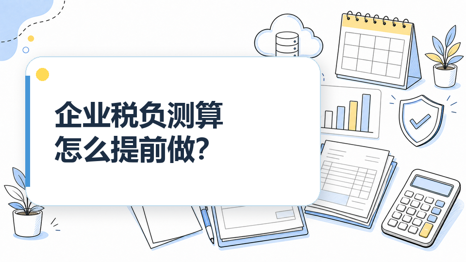 企业税负测算怎么提前做？