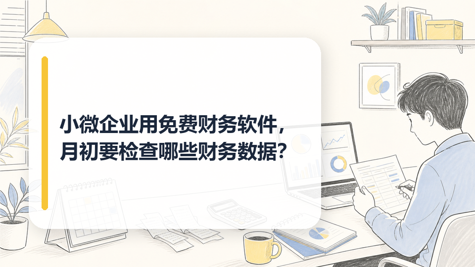 小微企业用免费财务软件，月初要检查哪些财务数据？