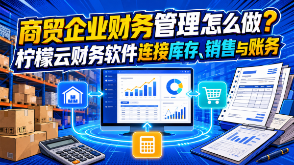商贸企业财务管理怎么做？柠檬云财务软件连接库存、销售与账务