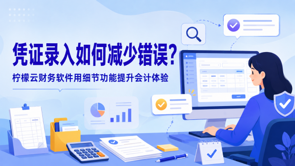 凭证录入如何减少错误？柠檬云财务软件用细节功能提升会计体验