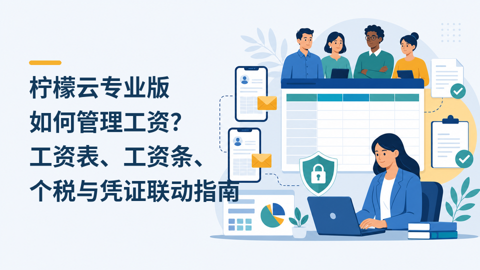柠檬云专业版如何管理工资?工资表、工资条、个税与凭证联动指南