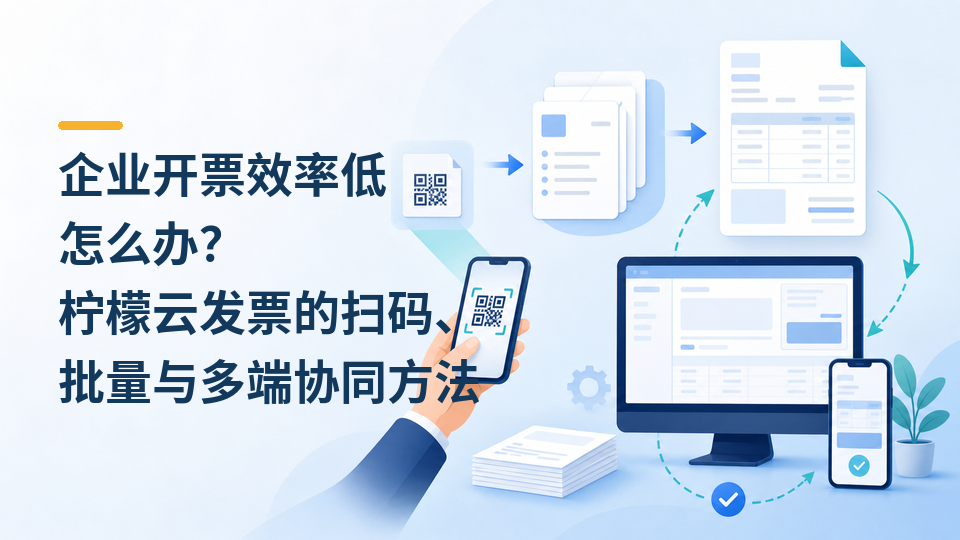 企业开票效率低怎么办？柠檬云发票的扫码、批量与多端协同方法