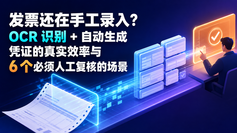 发票还在手工录入?OCR 识别 + 自动生成凭证的真实效率与 6 个必须人工复核的场景