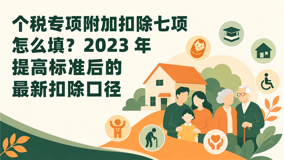 个税专项附加扣除七项怎么填?2023 年提高标准后的最新扣除口径