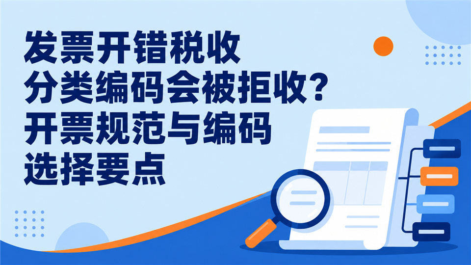 发票开错税收分类编码会被拒收?开票规范与编码选择要点