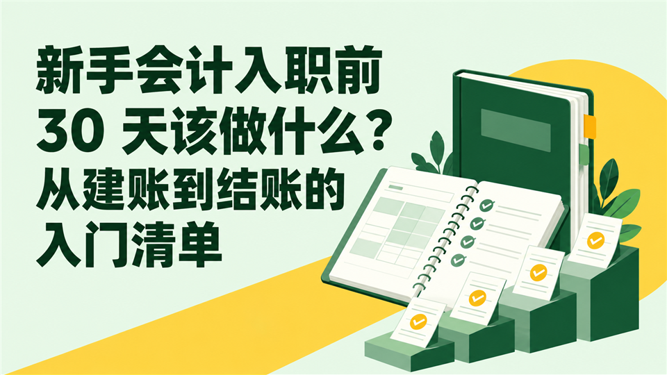 新手会计入职前 30 天该做什么?从建账到结账的入门清单