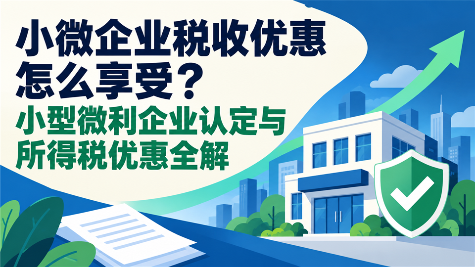 小微企业税收优惠怎么享受？小型微利企业认定与所得税优惠全解