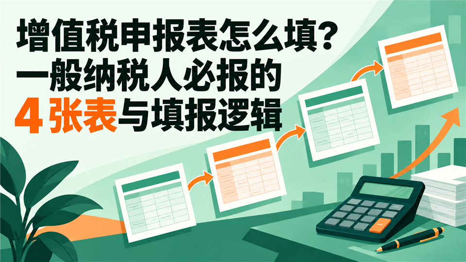 增值税申报表怎么填？一般纳税人必报的4张表与填报逻辑