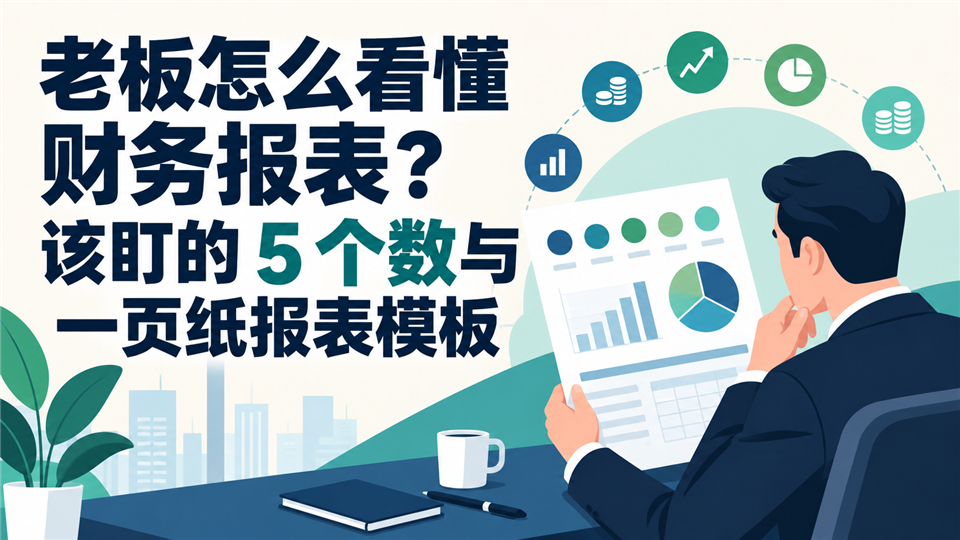 老板怎么看懂财务报表?该盯的5个数与一页纸报表模板
