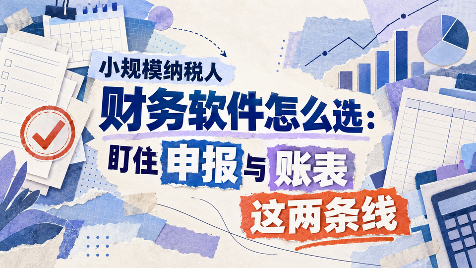 小规模纳税人财务软件怎么选：盯住申报与账表这两条线
