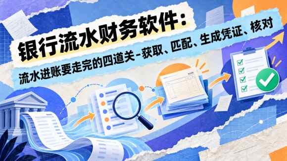 银行流水财务软件:流水进账要走完的四道关-获取、匹配、生成凭证、核对