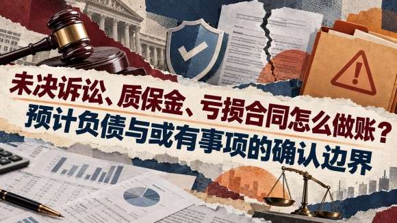 未决诉讼、质保金、亏损合同怎么做账?预计负债与或有事项的确认边界